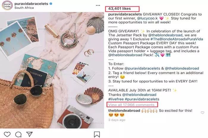 contest increase followers