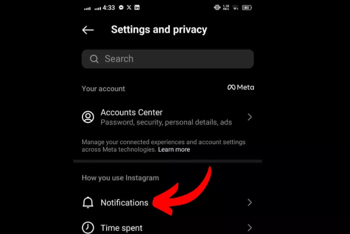disable account suggestion notifications