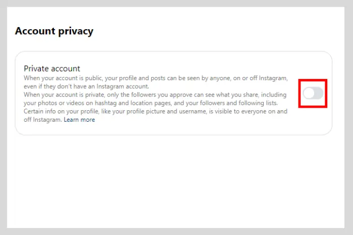 How to Make Instagram Account Private On pc