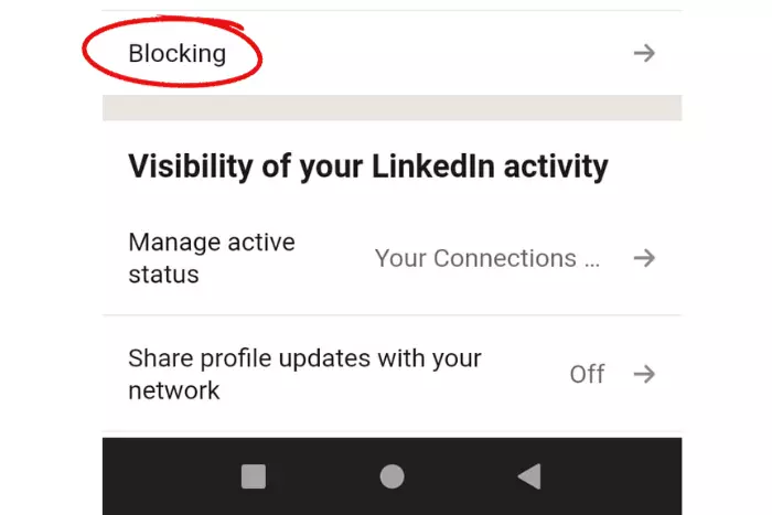 block and unblock on linkedin