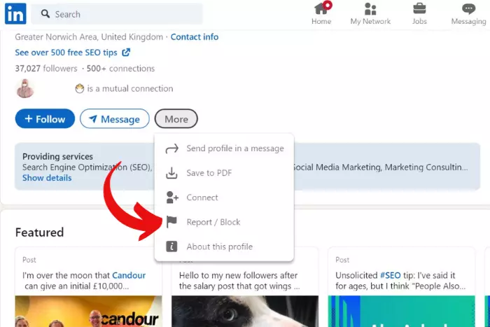 block someone on linkedin