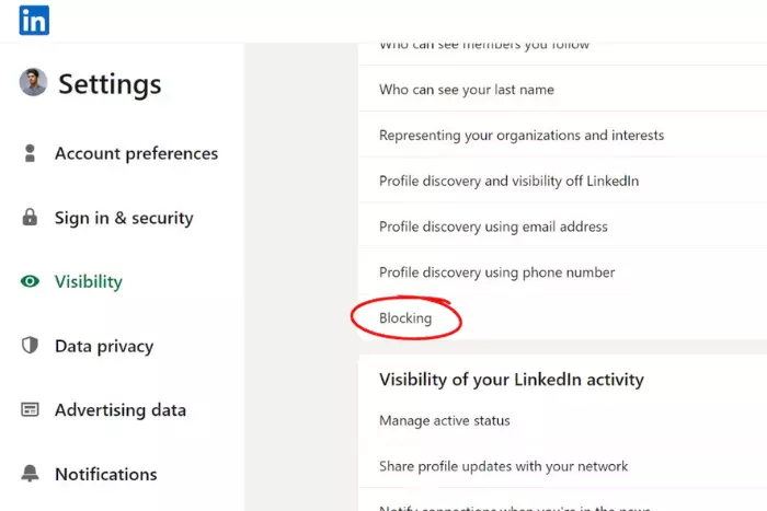 block someone on linkedin