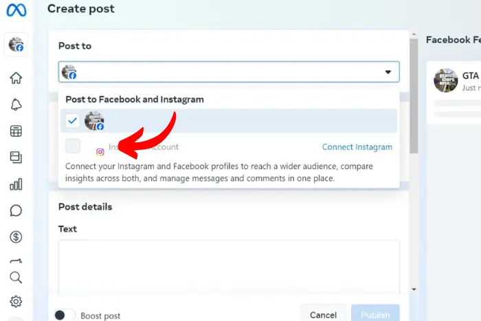 link facebook to instagram